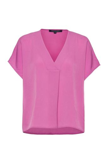 Crepe Light S/S V Nk Top Purple French Connection