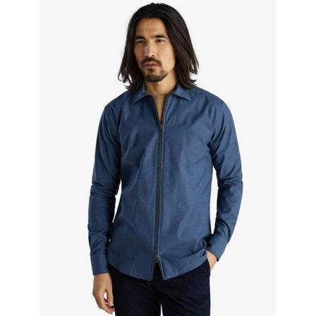 John Henric Zipper Overshirt Skjortor Herr Blå 39