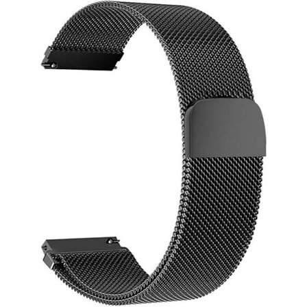 Musta 20 mm kellon ranneke, metallinen kellon ranneke miehille ja naisille, ruostumaton teräs