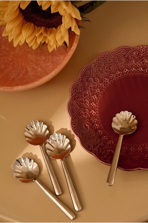 Staycation - Teske Shell 4-pak - Sølvfarvet - Bestik - Fra Homeroom