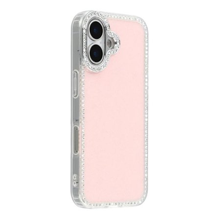 Mobilskal till iPhone 17 Rhinestone Edge - Glitter Ljusrosa