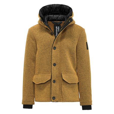 BomBoogie, Short Parka in Boiled Wool with Hood Geel, Heren, Maat:M,wol