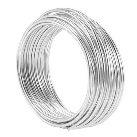2 kpl 2 mm alumiinilankaa 10M askartelu hopealanka, yhteensopiva korujen valmistukseen, savimallinnukseen, bonsaille ja mallille