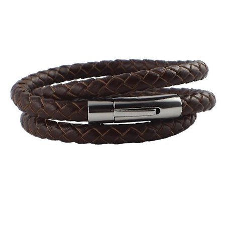 Läderhalsband 6 Mm Herrhalsband Brun 40 Cm Långt Med Stängning Läderflätat,barn,hane