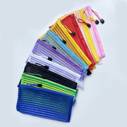 10-pak lynlås mesh lomme penalhus flerfarvet penalhus multifunktionel til kontorartikler rejseopbevaringsposer 10 farver