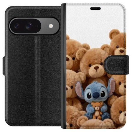 Kompatibel Tegnebogsetui til Google Google Pixel 9 Sød og sikker illustration med Stitch omgivet af bamser, der skaber en varm og legende følelse fo