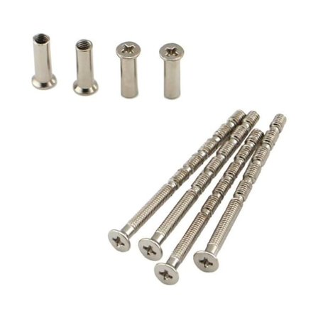 Universella M4-bultar och hylsor för dörrhandtagsrosetter, nickel