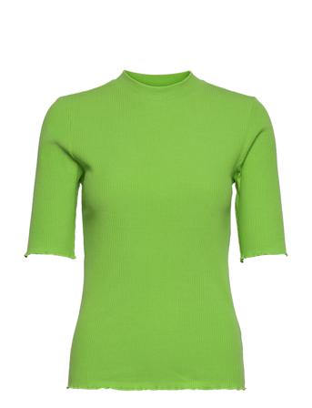 Slfanna 2/4 Crew Neck Tee S T-shirts & Tops Short-sleeved Vihreä Selected Femme