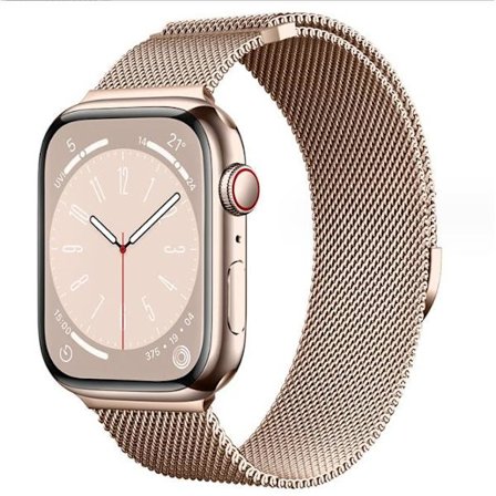 Milanese loop rem til Apple Watch-rem 44mm 40mm 45mm 49mm 41mm 38mm 42mm 44mm Armbånd iwatch Series 9 3 6 5 SE 7 8 Ultra 2 starlight - Rose gold