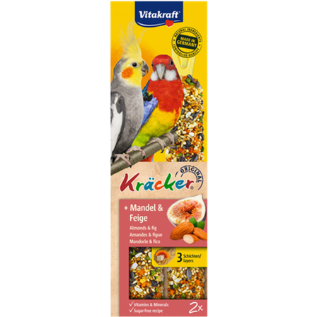 Vitakraft - Kracker Cockatiel fuglemat Mandler-Fig 2-pk. - Fuglegodteri & kräcker - Frøstenger & frøkolber - ZOO.no