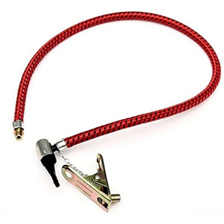 Cykelpump slang med Schrader-huvud och klämma, golvpumpslang med adapter, ersättningsslang cykelpump slang gummiverktyg 60 cm