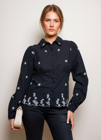 Live Blouse Noir Embroidery Noir Embroidery / L