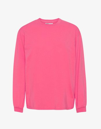 Oversized Organic LS T-shirt - Bubblegum Pink - L