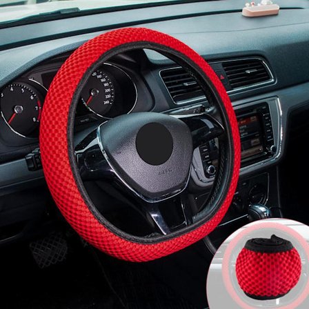 Bil Stretch Elastisk Ratt Deksel, Bil Ratt Deksel, Mikrofiber Pustende Is Silke, Bil Interiør Tilbehør