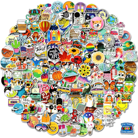 300 kpl Tarrapaketti, Värikkäät Vedenkestävät Tarrat, Ihanat Esteettiset Tarrat.