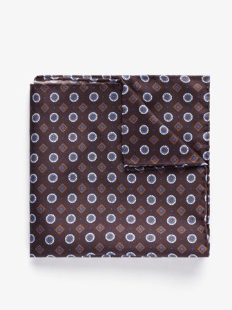 John Henric Men's Blue Pocket Square Geometric Size Onesize