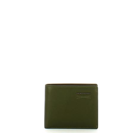 Piquadro, Portafoglio uomo Rfid sottile con portamonete con zip Obidos Zielony, Mężczyzna, Rozmiar: ONE Size