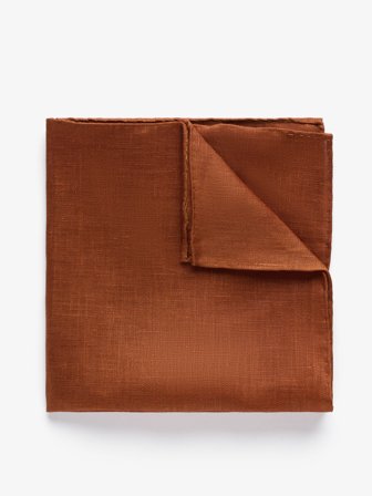 John Henric Men's Terracotta Pocket Square Linen Size Onesize
