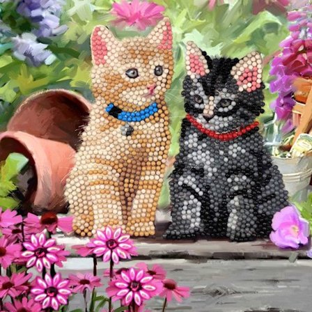 CRYSTAL ART Kit diamantbroderi 18x18cm Kattungar