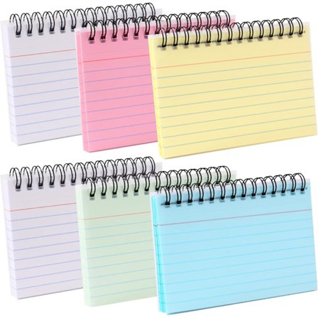 Mini Multifargede Papir Kort, 6 stk Spiral Notisblokk, 300 Ark, ZQKLA