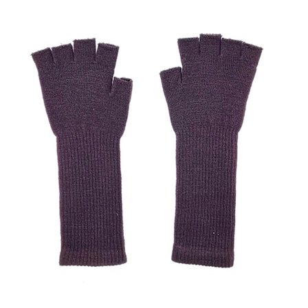 Fingerløse handsker lange - Brun Brun