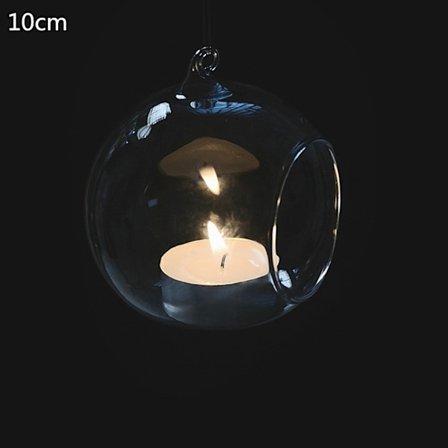 Rund bubbla hängande klart glas Terrarium Air Tea Light Candl