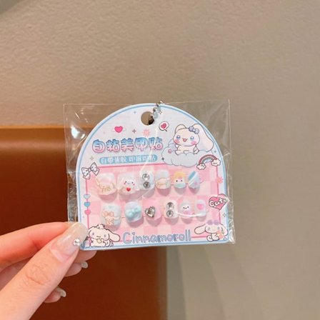 Ny stil|Barn Tecknad Press On Naglar Korta Sanrio Konstgjorda Falska Barn Bärbara F2j3