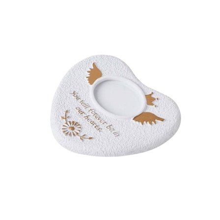 Hjerteformet kæledyrsgravsten - Mindes din elskede ven med en personlig gravmarkør White