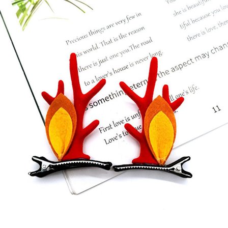 2 st God Jul Hornhårnål Älg Öron Klocka Klämmor Söt Huvud