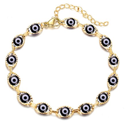 Wekity Choice of all Dainty Evil Eye Bracelets for Women, 14K