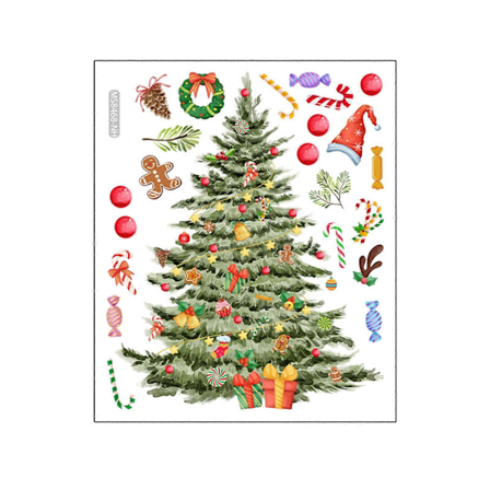 Juletræ Toilet Sticker Aftagelig Selvklæbende Vandtæt PVC Stue Vægkunst Badeværelse Toiletlåg Dekoration Mærkat