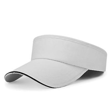 Herre Dame Skygge Solhat Golf Tennis Strand Kasket Justerbar Sommer Ensfarvet (Hvid)