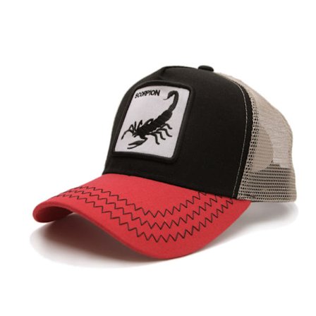 Unisex Animal Print Trucker Baseball Cap Mesh Snapback Hip Hop Hat Scorpion