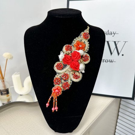 Färgglada broderade tygmärken blomma tygklistermärke 11 11 11