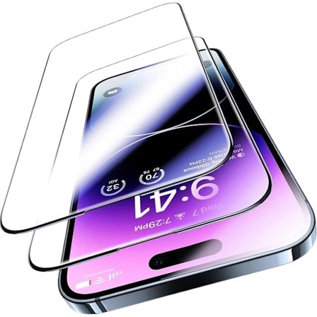 2-pakning iPhone 16 Pro Full Dekning Herdet Glass Skjermbeskytter