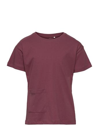 Nkftulli Ss Boxy Top T-shirts Short-sleeved Röd Name It