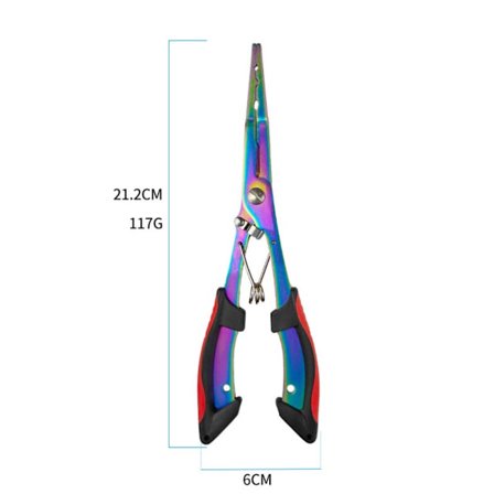 Multifunktionel Regnbue Titanium Legering Forlænget Fisketang – Krogfjerner, Lineskærer