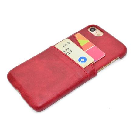 Smart Vintage Skal Med Kortfack - Iphone Se 2022 Röd
