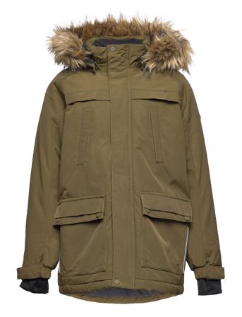 Parka W. Fake Fur - Af 10.000 Parkas Jakke Grønn Color Kids