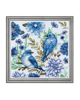 Broderipakke Bilde Blå Fugler - Design Works Crafts