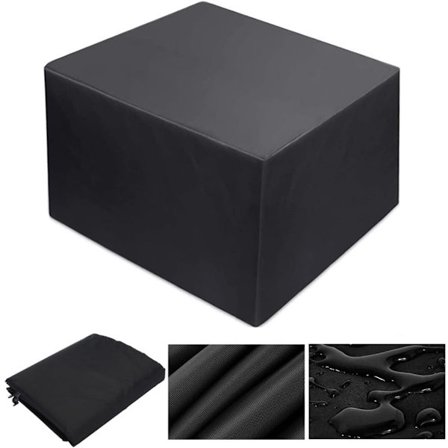 ING Musta neliön muotoinen puutarhakalustesuojus - 90 x 90 x 90 cm - 210D Oxford-kangasta oleva puutarhapöydän suojus