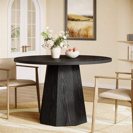 Runt matsalsbord 118cm - Svart