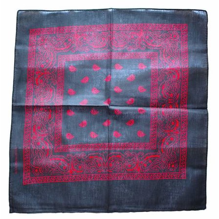 MUSTA JA PUNAINEN PAISLEY BANDANA