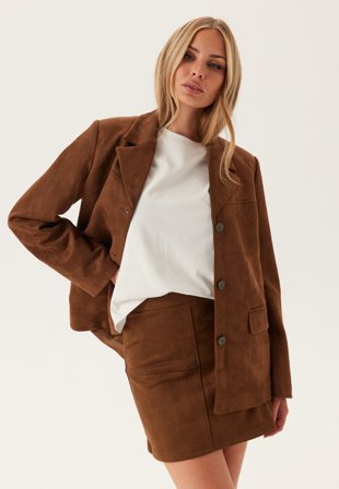 Pieces - Pcrakel Brushed Hw Mini Skirt - Downtown Brown