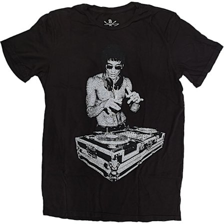 Bruce Lee Dj Scratch Herr Svart T-shirt