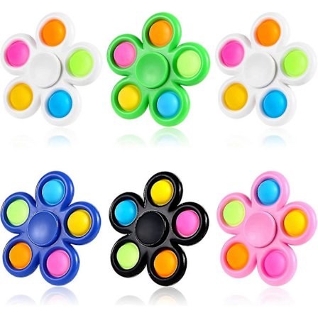 6-pak Pop Fidget Spinnere, Push Bubble Fidget Spinner, Festgave Sensorisk Simpel Fidget (Fww)