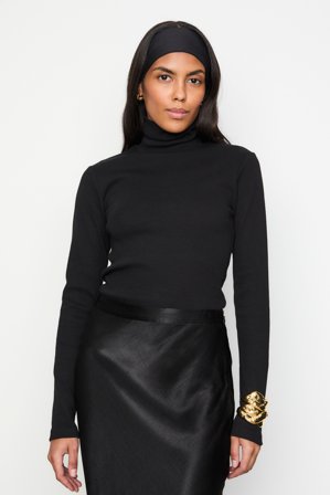 CAMILLA PIHL - Petra Rib Turtleneck - Black - XS