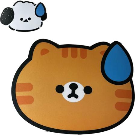2-pak søte musematte, Kawaii K-pop/japansk musematte, tilpassbar vanntett PVC-matte, estetisk pute for hjemmekontor bærbar PC, katt