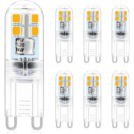 G9 LED-lampor, 2W 180LM, motsvarande 20W halogen, varmvit 2900K, G9-sockel LED-lampa, energibesparande LED-lampor, AC 220-240V, ej dimbar [DB]