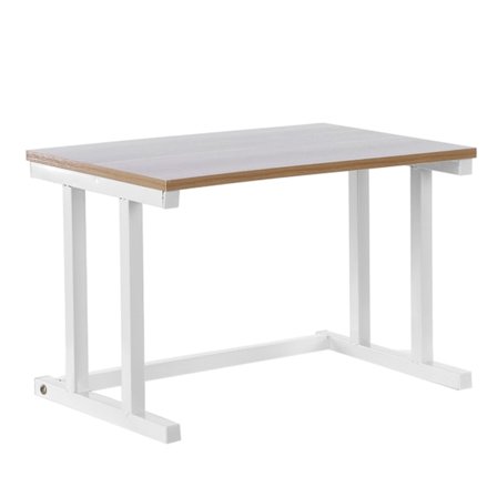 Mikrobølgeovnstativ i tre, 2-lags oppbevaringsstativ, kjøkkenskap, benkehylle (hvit)